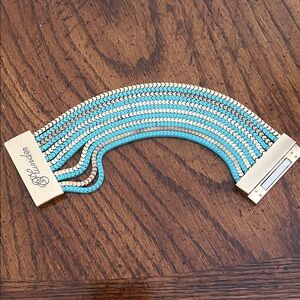 Plunder “ Ricki” magnetic Gold and Teal Multi-Strand Bracelet